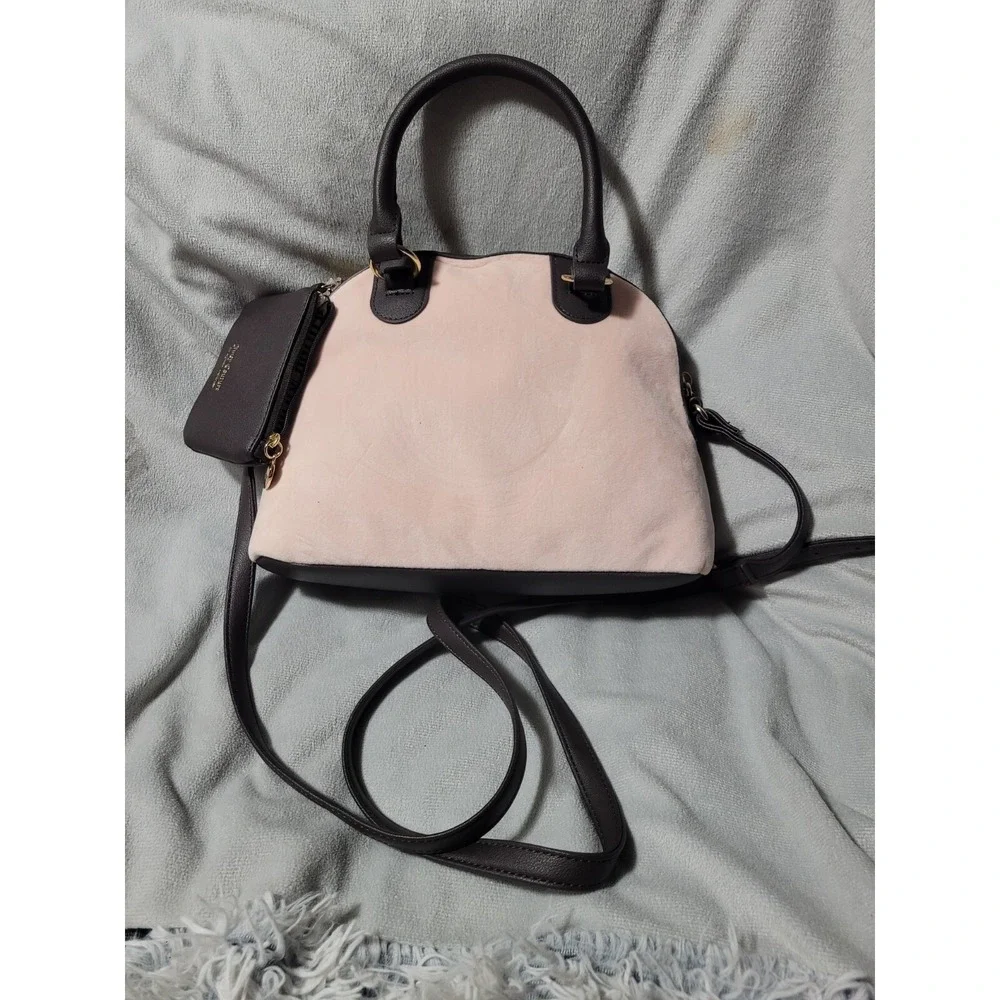 JUICY Couture Heritage Satchel Dome Pink Chocolate Coin Wallet 3 pc Heart